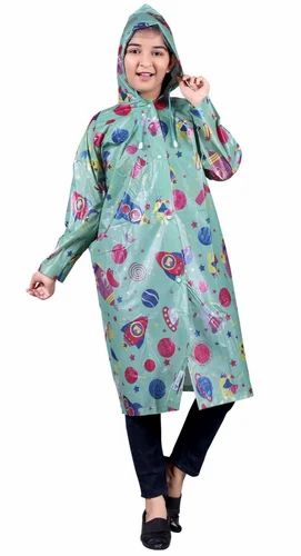 Girl Long Overcoat Raincoat, PVC