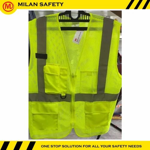 Nylon Polyester Green Reflective Safety Jacket Splendor, Gsm: 33 Gsm, Size: L,Xl Xxl