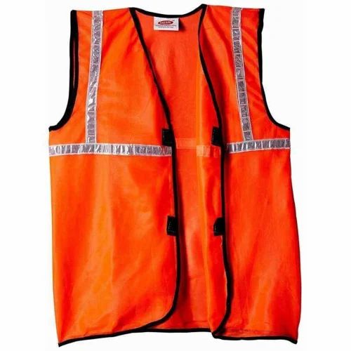 Polyester Orange Safety Reflective Jacket RJ3, For Construction