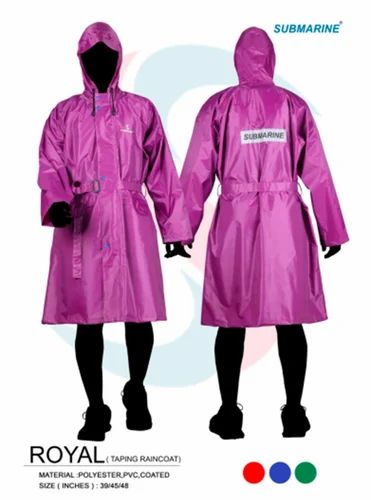 Ladies Long Raincoat, Polyester PU