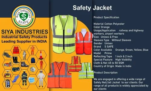 Without Sleeves Net Safety Jacket Green Price, For Construction