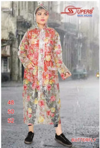 Women Butterfly Rain Coat, PU