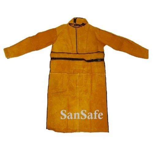 Full Sleeves Yellow Leather Welding Jacket