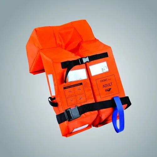 Nylon Orange Inflatable Life Jacket, For Sea Patrolling, Size: Free Size