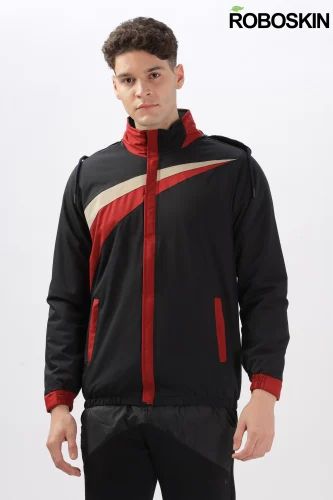 Black Unisex Men Fancy Rain jacket, Size: Large