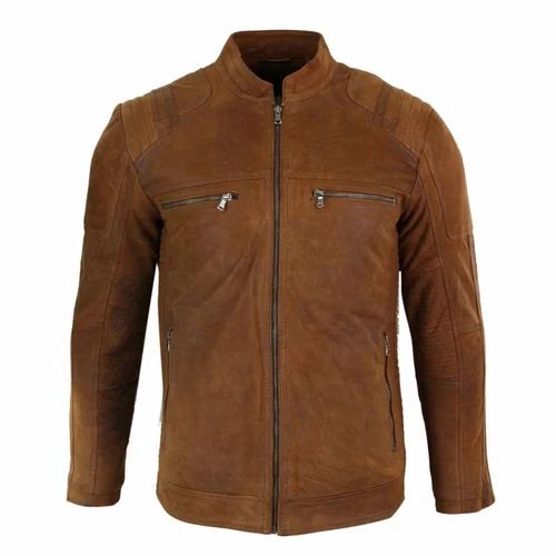 Brown Mens Split Suede Leather Jacket