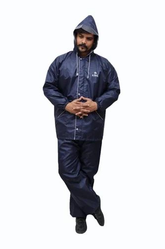 Men Plain Reversible Raincoat Suit