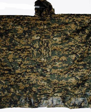 Kishan Hood Nylon Army Poncho, Size: Free Size
