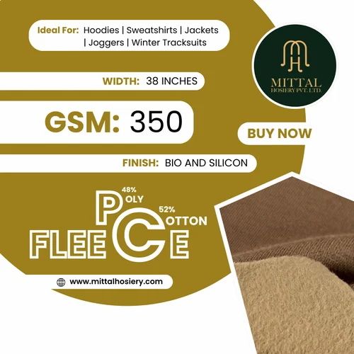 Cotton Polyester Pc Fleece Fabric, GSM: 250