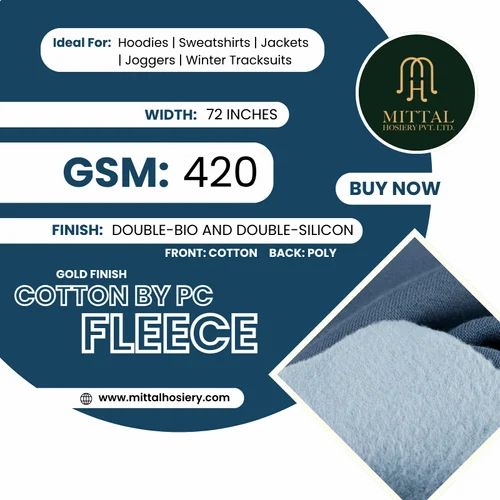 420 GSM Cotton Fleece Fabric