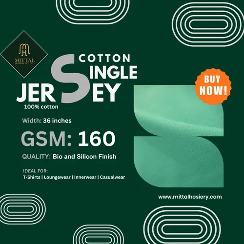 160 GSM Cotton Single Jersey Fabric