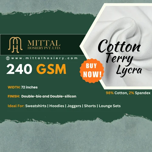 Full Feeder Terry Lycra Fabric (240 GSM, 72 Inches)