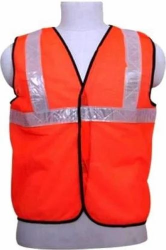Without Sleeves Polyester Road Safety Jacket, Size: Free, For Construction