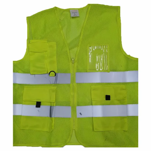 Nylon Orange Green Safety Jacket, For Construction