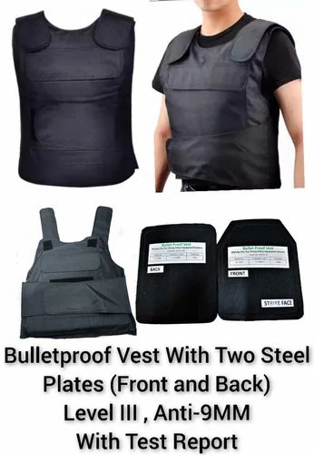 Plain Black Bullet Proof Vest, For Body Protection
