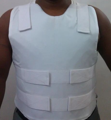 AV2 Group White Bulletproof Vest Jacket, For Bullet Proof Protection, Size: L/XL