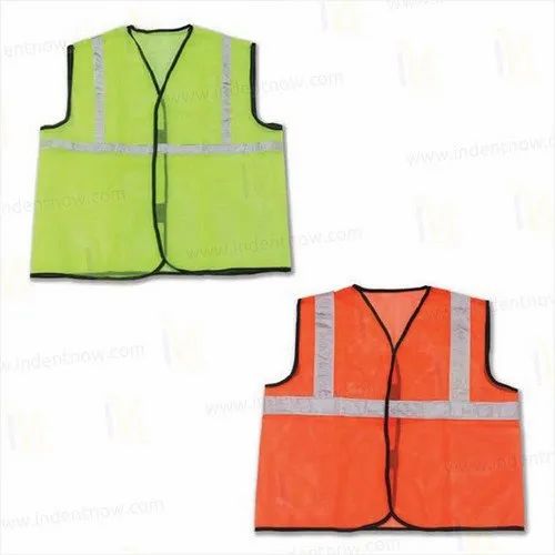 Without Sleeves Orange,Green Reflective Jacket Udyogi Tango 2", For Construction, Size: Free Size