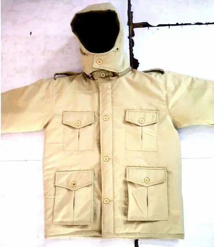Full Sleeve Cotton Winter Jacket Police, Size: Large
