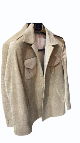Full Sleeve Plain Khadi Police Jacket, Size: Large