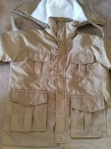 Beige Full Sleeve Plain Police Jacket, Size: Medium
