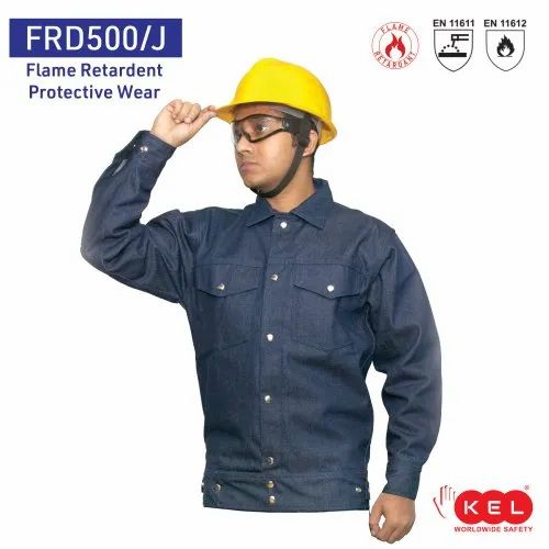 KEL Navy Blue Fire Retardant Jacket FRD500/J, For Welding, Machine wash