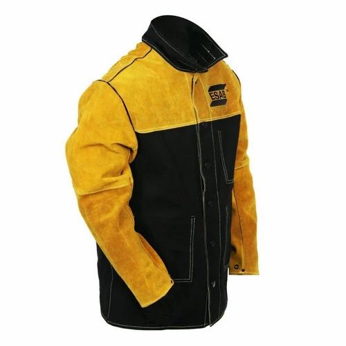 Full Sleeves Plain ESAB FR Leather Jacket, For Welding, Size: Large