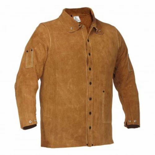 Brown Leather Split Welding Jacket