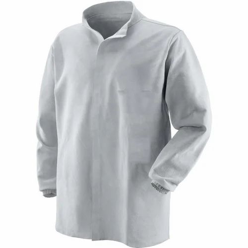 White Leather Split Industrial Welding Jacket