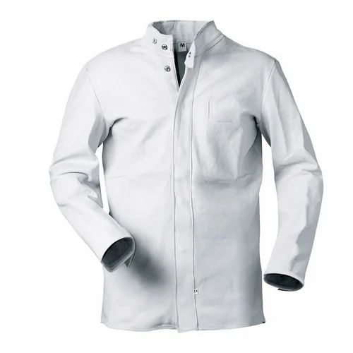 White Leather Matterhorn Chrome Welding Jacket