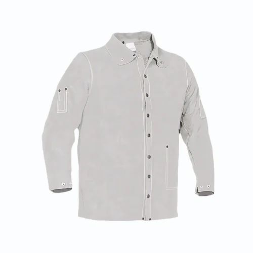 Grey Industrial Leather Safety Jacket, Size: Medium, For Construction