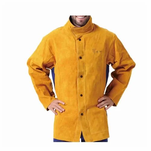 Full Sleeves Plain Welding Leather Safety Jacket