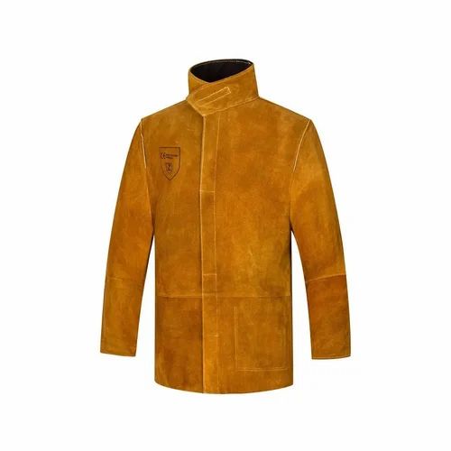 Full Sleeves Plain Working Leather Safety Jacket, For Industrial Work