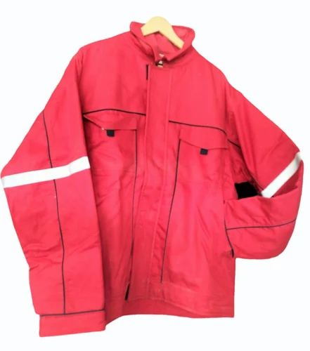 Full Sleeves Plain Welding Heat Resistant FR Jacket, Size: Medium