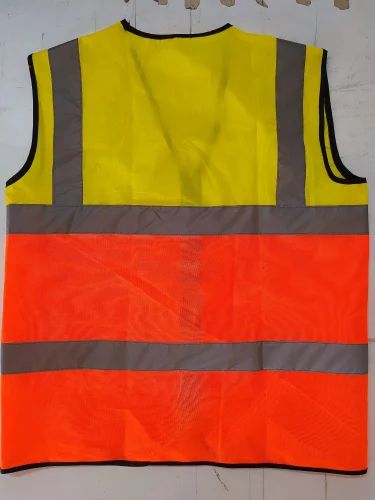Orange Polyethylene Reflective Safety Vest, For Construction
