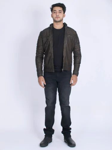 Black Brown Leather Jacket
