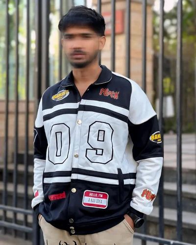Multicolor Woolen Racing Jacket for mens