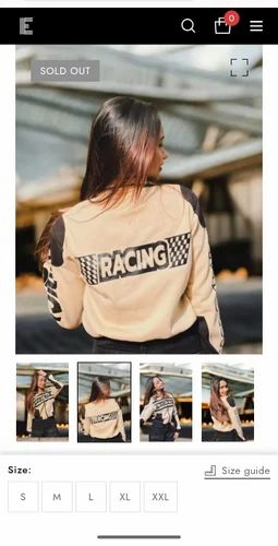 Resin Biker Jacket for Women, Polyester