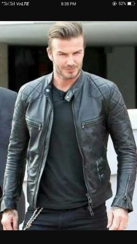 Black Men PU Leather Jacket, Size: XXL