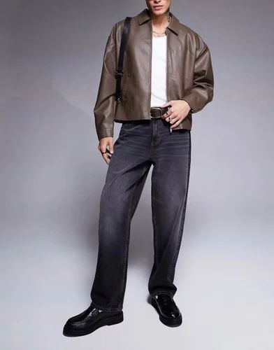 Brown Faux Leather Jacket