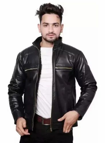 Synthetic Leather Black Jacket