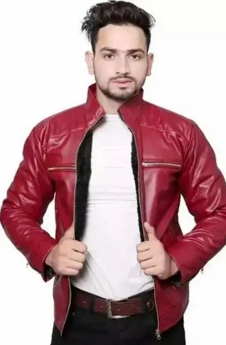 Synthetic Leather Red Jacket