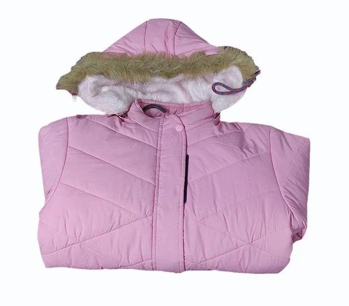 Ladies Pink Faux Leather Jacket