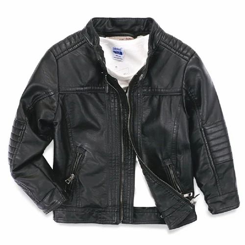 Plain Leather Kids Jacket