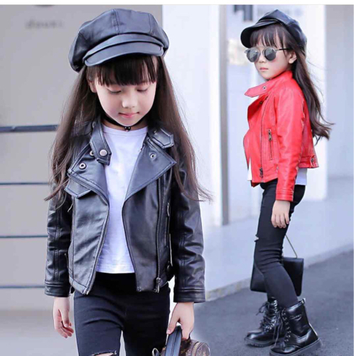 Kids Girls Leather Jackets