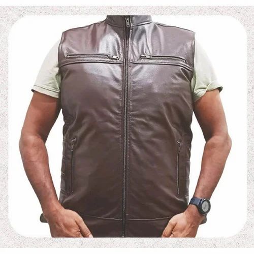 Biker PL 80 J Men Brown Goat Leather Jacket