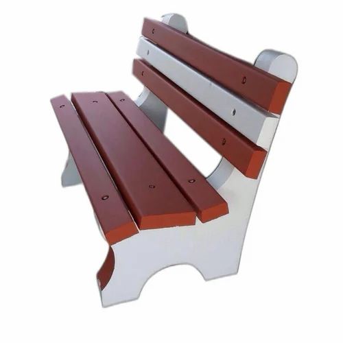 Red White RCC Garden Bench, With Backrest, 3 Seater