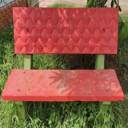 Red Green RCC Garden Bench, With Backrest, 3 Seater