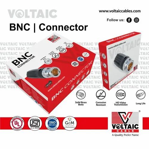 Bncconnector VOLTAIC Bnc Male Connector for CCTV Camera, Cable Mount, Contact Material: Brass