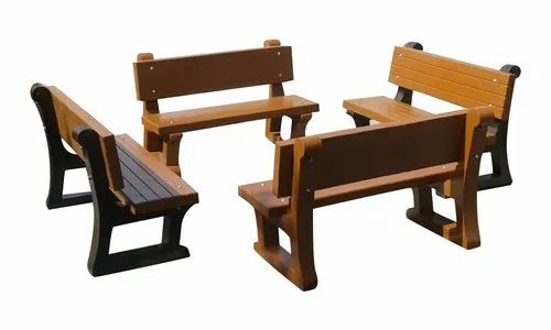 Brown RCC Garden Bench, 3 Seater, Rectangular