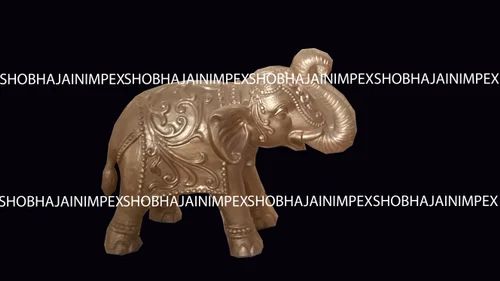 Golden Elephant Fiber Statue, For Exterior Decor